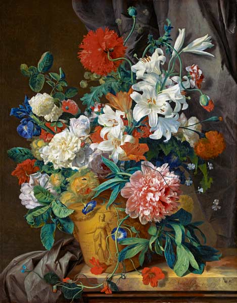 Stilleven met bloemen, 'Leliën des velts' od Jan van Huysum