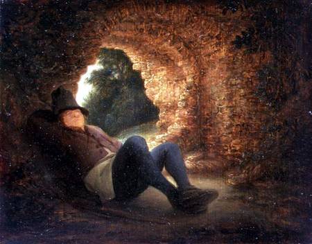 Peasant sleeping in a ruined vault od Adriaen van Ostade