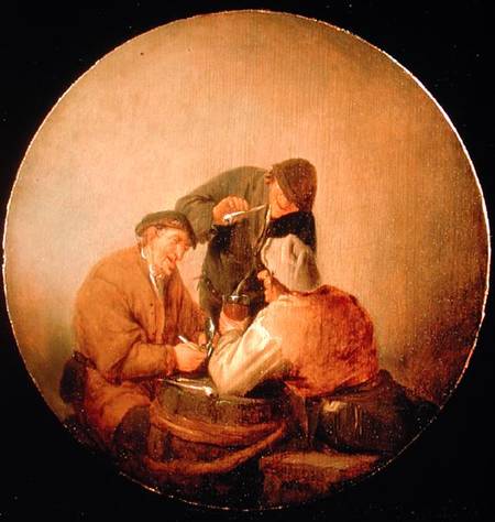 Three Peasants Drinking and Smoking in an Interior od Adriaen van Ostade