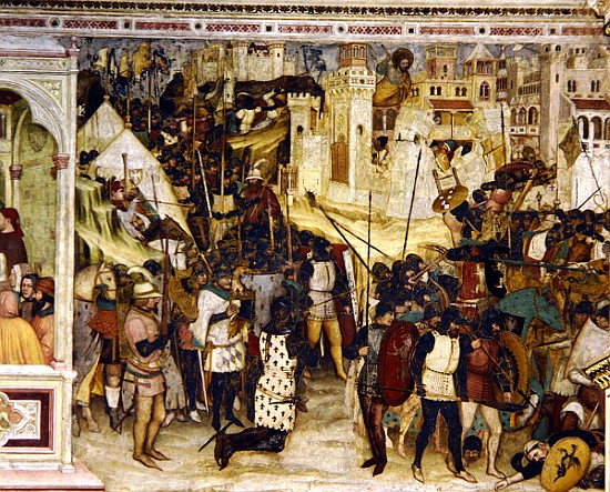 The Battle of Clavigo od Altichiero da Zevio