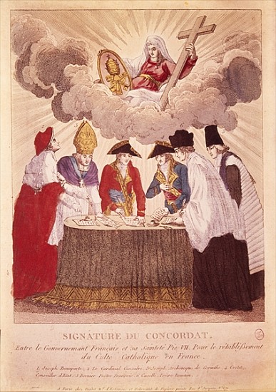 Signing the Concordat between Napoleon and Pope Pius VII, 15th July 1801 od Basset