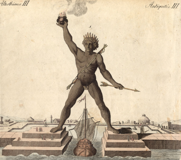 Colossus of Rhodes , from:Bertuch 1792 od Bertuch