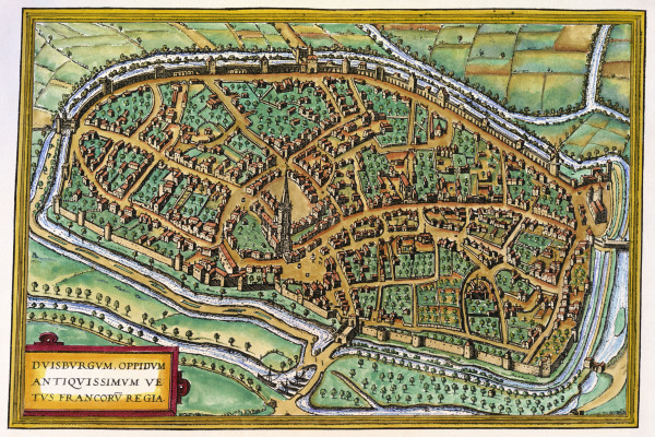 Plan of Duisburg od Braun u. Hogenberg