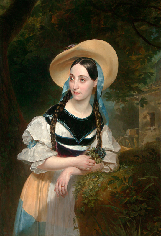 Portrait of the singer Fanny Tacchinardi Persiani (1812-1867) od Brüllow