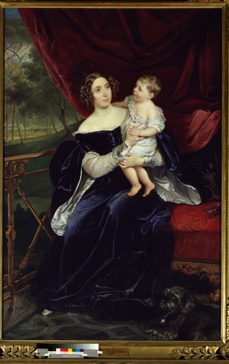 Portrait of Countess Olga Orlova-Davydova with her daughter Natalia od Brüllow