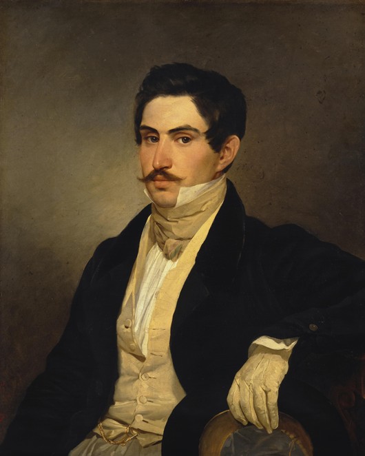 Portrait of Nikolay Alexeevich Okhotnikov od Brüllow