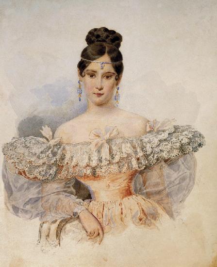 Portrait of Natalia Pushkina, the wife of the poet Alexander Pushkin