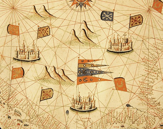 The coast of Tunisia and the Gulf of Gabes, from a nautical atlas of the Mediterranean and Middle Ea od Calopodio da Candia