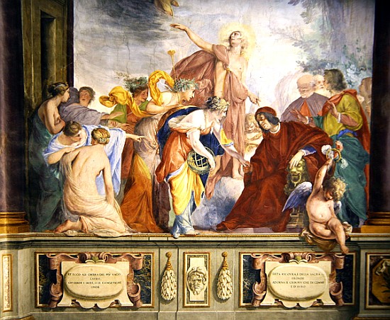 Lorenzo de Medici and Apollo welcome the muses and virtues to Florence od Cecco Bravo (Francesco Montelatici)
