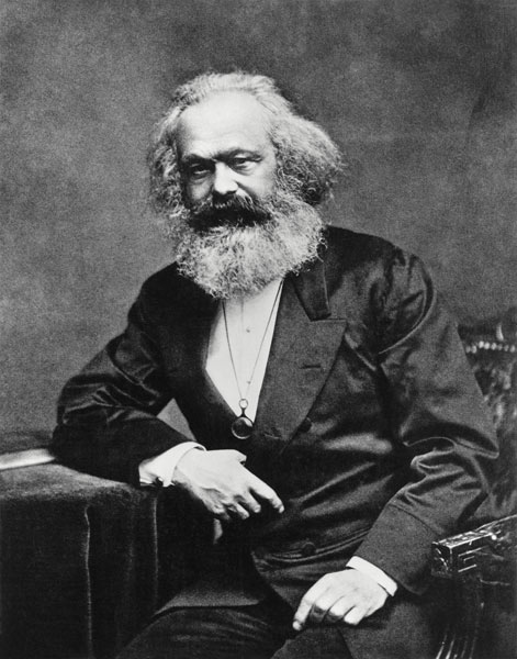 Portrait of Karl Marx (1818-1893) (b/w photo)  od English Photographer