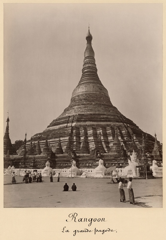 The Shwedagon Pagoda at Rangoon, Burma, c.1860 (albumen print) (b/w photo)  od English Photographer