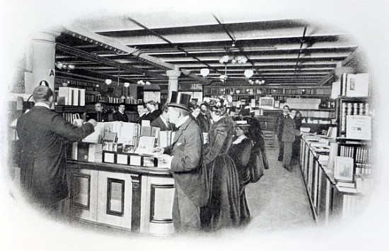 Book Department at an Army and Navy store, c.1900 od English Photographer