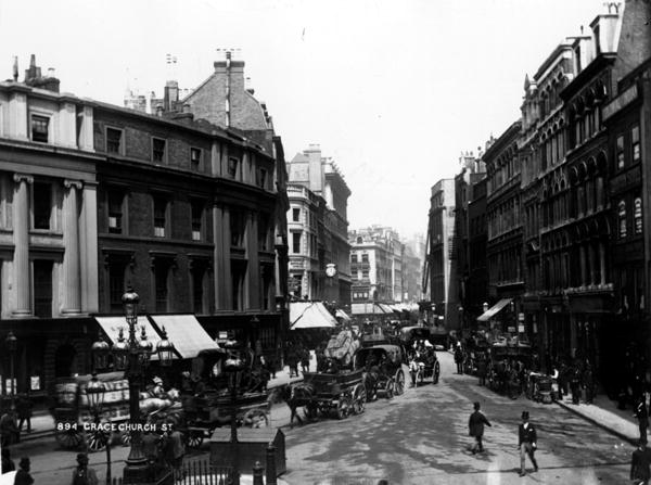 Gracechurch Street, London, c.1890 (b/w photo)  od English Photographer