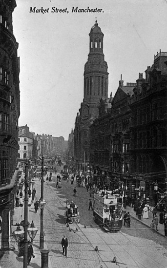 Market Street, Manchester, c.1910 od English Photographer