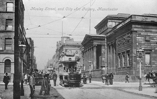 Mosley Street, and City Art Gallery, Manchester, c.1910 od English Photographer