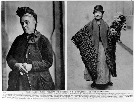 The Charwoman and The Flower-Girl, illustrations from ''Wonderful London'' Almey St.John Adcock od English Photographer