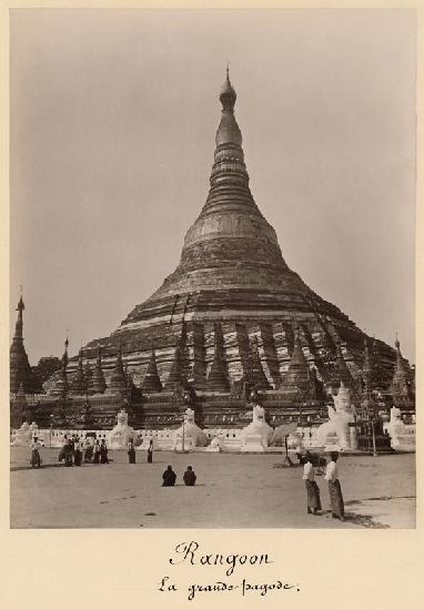 The Shwedagon Pagoda at Rangoon, Burma, c.1860 (albumen print) (b/w photo) 