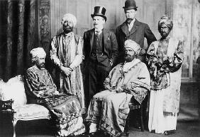 ''The Emperor of Abyssinia and his Court'', showing standing from left to right Guy Ridley, Horace d