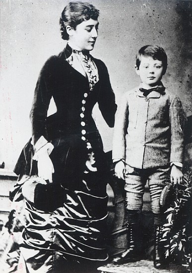 Winston Churchill with his mother, Lady Randolph Churchill od English Photographer