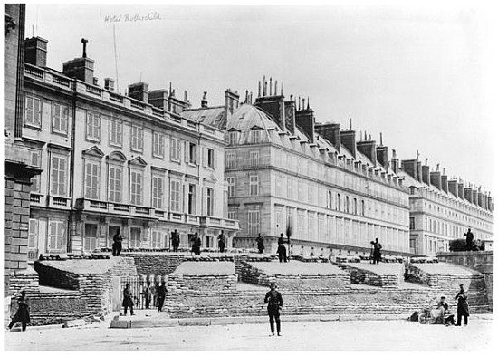 Barricade during the Commune of Paris in Rue de Rivoli od French Photographer