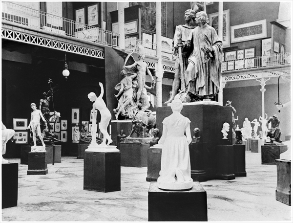 Belgian Fine Arts at the Universal Exhibition, Paris, 1889, (b/w photo)  od French Photographer