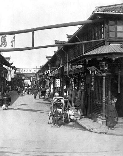 Chinatown in Shanghai, late 19th century od French Photographer