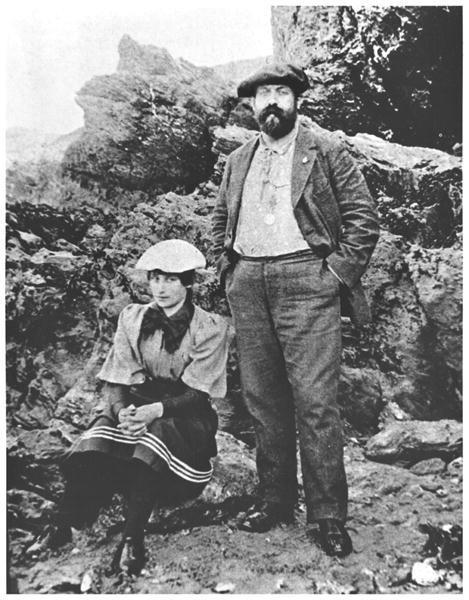 Colette (1873-1954) and Willy (1859-1931) at Belle-Ile, summer 1894 (b/w photo)  od French Photographer