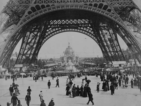Under the Eiffel Tower, from ''L''Album de l''Exposition 1889'' by Glucq, Paris 1889 (photogravure)  od French Photographer