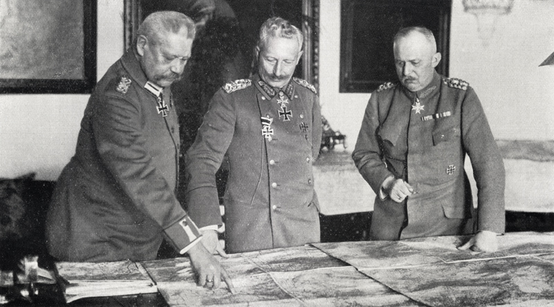 Paul Von Hindenburg (1847-1934) Kaiser Wilhelm II (1859-1941) & Erich Von Ludendorff (1865-1937) (b/ od German Photographer