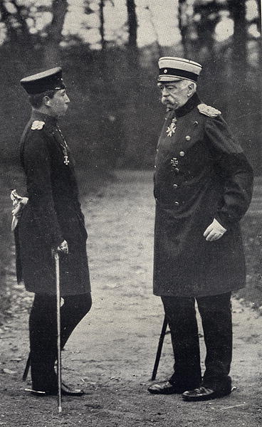 Otto Von Bismarck (1815-1898) German Chancellor and Kaiser Wilhelm II (1859-1941) Emperor of Germany od German Photographer