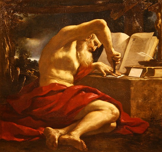 St. Jerome sealing a letter od Guercino (Giovanni Francesco Barbieri)
