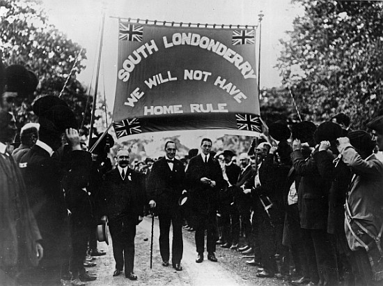 Sir Edward Carson at a South Londonderry Unionist march od Irish Photographer