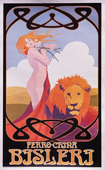 Copy of a 1909 poster advertising Bisleri od Italian School