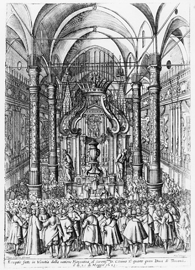 Funeral of Cosimo II de''Medici, Grand Duke of Tuscany od Italian School
