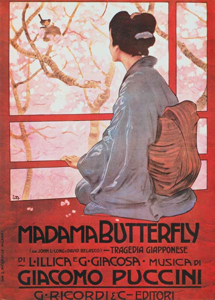 Frontispiece of the score sheet for ''Madame Butterfly'' Giacomo Puccini (1858-1924) od Italian School