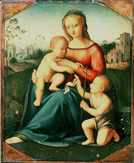 Madonna and Child with St. John the Baptist od Italian School