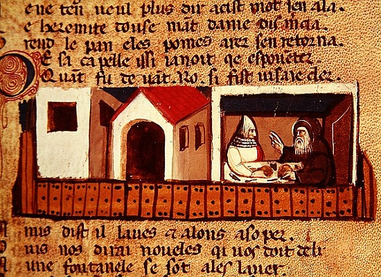 Seeking asylum in a convent, from ''Codex Entree d''Espagne'' od Italian School