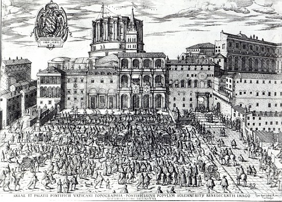 The Benediction of Pope Pius V in St.Peter''s Square c.1567 od Italian School