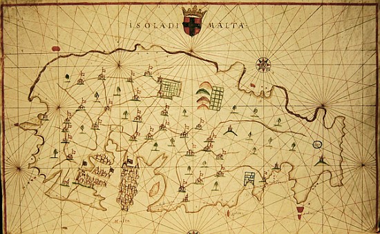 The Island of Malta, from a nautical atlas, 1646(see also 330943) od Italian School