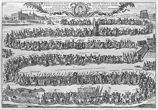 The Procession of Pope Innocent XII from the Vatican on his formally taking possession of St John od Italian School