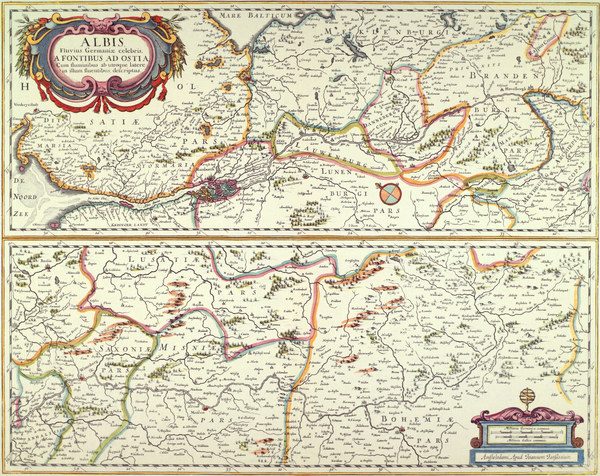 River Elber , map od Janssonius