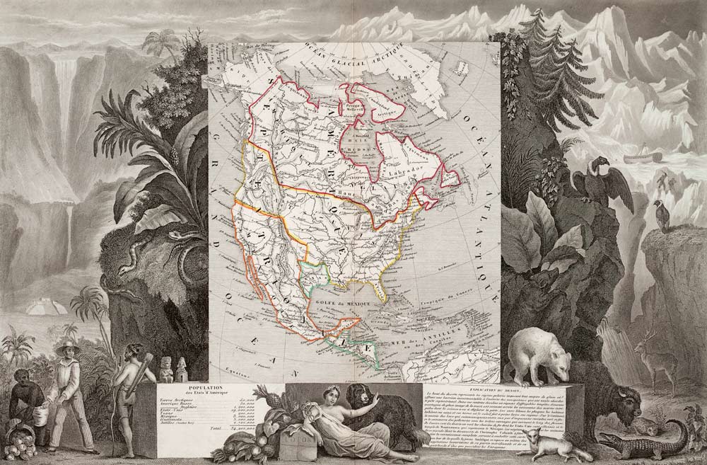North America , Map 1856. od Laguillermie