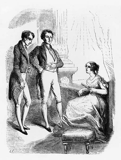 Rastignac introduced to Madame de Nucingen, illustration from ''Le Pere Goriot'' Honore de Balzac (1 od Laisne