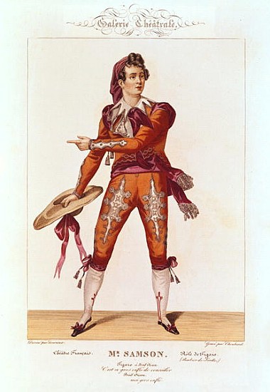 Joseph Isidore Samson (1793-1871) in the role of Figaro in ''The Barber of Seville''; engraved by Ch od Lecurieux