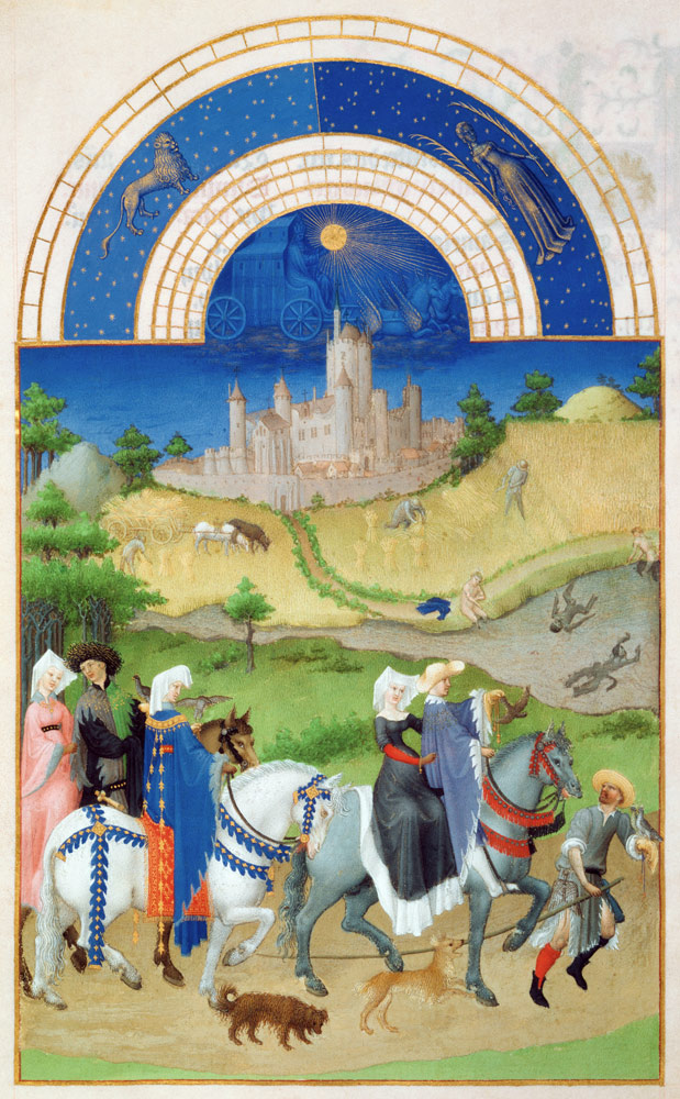 Facsimile of August: Hawking, from the ''Tres Riches Heures du Duc de Berry  (for original see 8440) od Limbourg Brothers