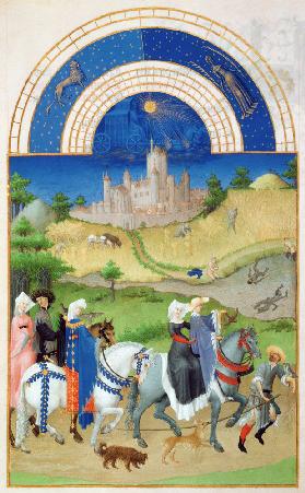 Facsimile of August: Hawking, from the ''Tres Riches Heures du Duc de Berry  (for original see 8440)