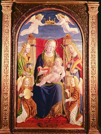 Virgin and Child with angel musicians and saints od Lombard School