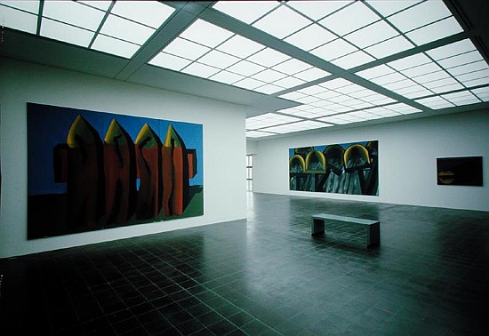 View of a gallery exhibiting works od Markus Lupertz