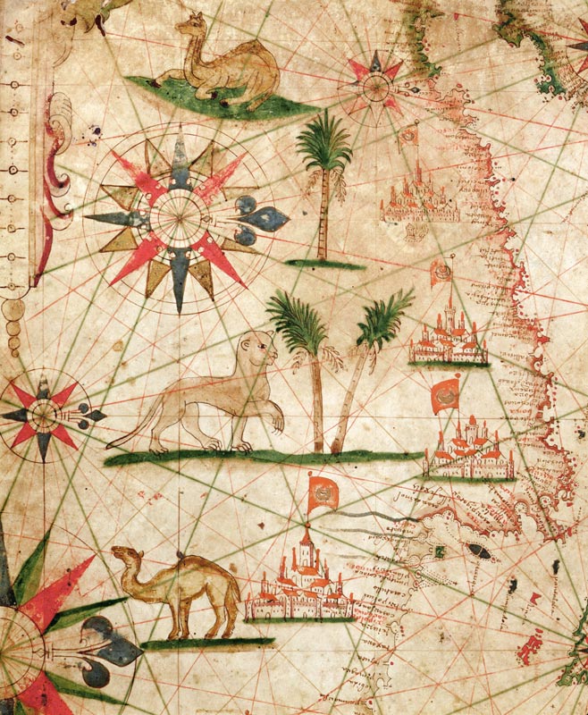 The North Coast of Africa, from a nautical atlas, 1651(detail from 330922) od Pietro Giovanni Prunes