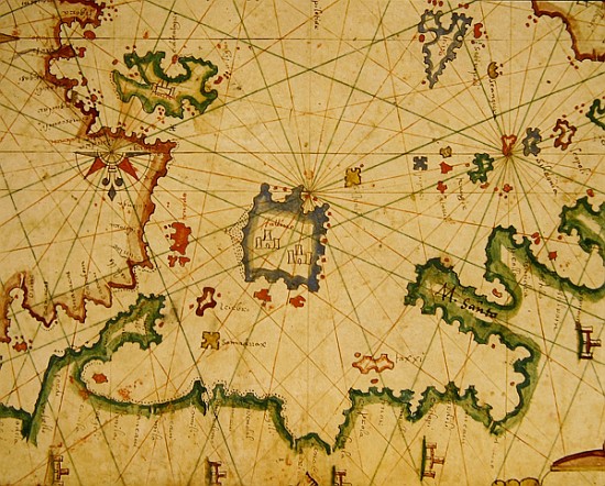 The Island of Lemnos, from a nautical atlas, 1651(detail from 330925) od Pietro Giovanni Prunes
